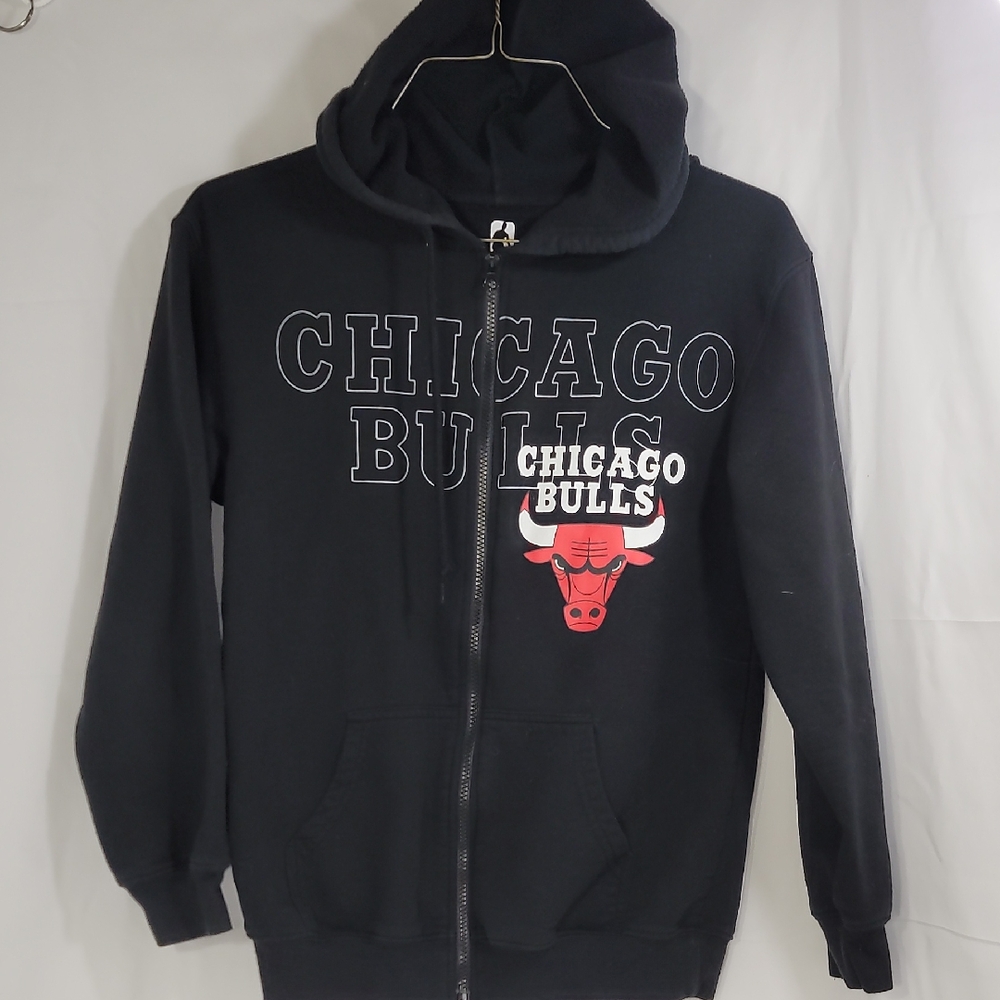 NBA Chicago Bulls Black Zip Up Sweater